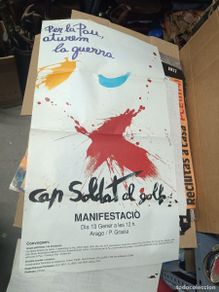 Carteles políticos: ANTIGUO CARTEL POLITICO CATALAN PACIFISTA, NO GUERRA DEL GOLF - K1